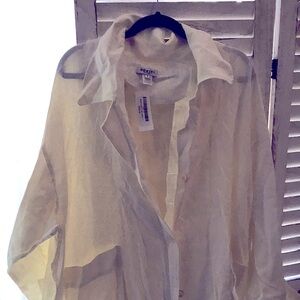 HORSES ATELIER  Button up with pockets LINEN WHITE TRENCH COAT NWT SIZE 2